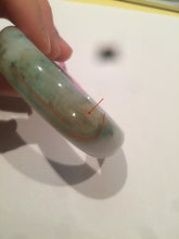 Load image into Gallery viewer, 51.5mm 100% natural Type A green/purple oval jadeite jade bangle B36