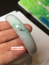 Load image into Gallery viewer, 61.3mm Certified Type A 100% Natural sunny green/white/light purple jadeite Jade bangle S45-7278