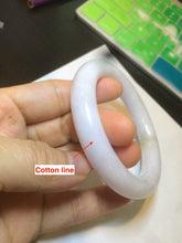 Load image into Gallery viewer, 55mm 100% natural Type A light purple/white round cut jadeite jade bangle Z109