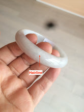 Load image into Gallery viewer, 50mm certificated Type A 100% Natural light green/white/purple Jadeite Jade bangle AM67