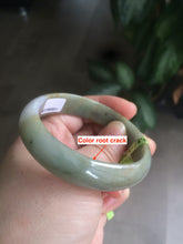 Load image into Gallery viewer, 52.5mm Certified Type A 100% Natural light purple/yellow/green oval Jadeite Jade bangle AJ16-8011