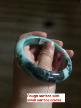 Load image into Gallery viewer, 58mm certified type A 100% Natural sunny green/dark green jadeite jade bangle U57-0102