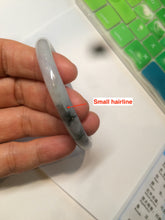 Load image into Gallery viewer, 49.5mm Certified Type A 100% Natural icy light green purple round cut oval Jadeite Jade bangle AQ32-2403