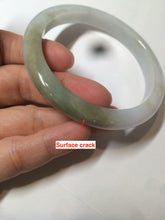 Load image into Gallery viewer, 57.3mm Type A 100% Natural green/white Jadeite Jade bangle AT61-7739