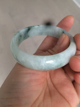 Load image into Gallery viewer, 52mm 100% natural certified green green/white oval jadeite jade bangle AB32-5304