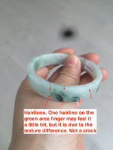 Load image into Gallery viewer, 52mm certified type A100% Natural fresh green floating flowers square Jadeite Jade bangle AC59-8793