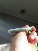 Load image into Gallery viewer, 55.8mm Certified Type A 100% Natural icy white/green round cut Jadeite Jade bangle E53-1281