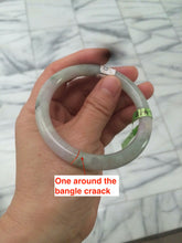 Load image into Gallery viewer, 54mm certificated Type A 100% Natural green/purple/red round cut Jadeite Jade bangleAB16-7805