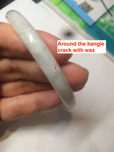 Load image into Gallery viewer, 57.3mm certified 100% natural white slim round cut jadeite jade bangle AF48-3454