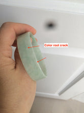 Load image into Gallery viewer, 54.3mm Certified Type A 100% Natural apple green thin jadeite jade bangle AQ47-8070