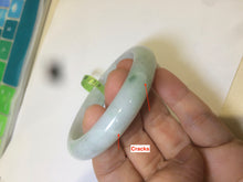 Load image into Gallery viewer, 54.6mm certified type A 100% Natural green/white Jadeite Jade bangle U61-4938