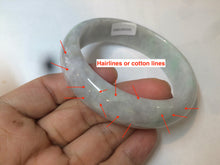 Load image into Gallery viewer, 57.6mm certified type A 100% Natural green white jadeite jade bangle K93-1031