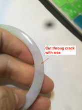 Load image into Gallery viewer, 56.5mm Certified Type A 100% Natural sunny green purple slim Jadeite Jade bangle AJ55-4582