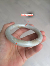 Load image into Gallery viewer, 57.3mm 100% Natural beige brown round cut nephrite Jade bangle HT57