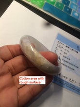 Load image into Gallery viewer, 49mm Certified Type A 100% Natural icy watery light green/white/yellow oval Jadeite Jade bangle B83-2500