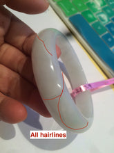Load image into Gallery viewer, 55.9mm Certified Type A 100% Natural white Jadeite Jade bangle W63-6216