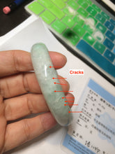 Load image into Gallery viewer, 53.5mm Certified type A 100% Natural light green oval jadeite jade bangle AD87-1032