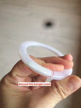 Load image into Gallery viewer, 51.5mm certified Type A 100% Natural sunny green/purple flat style Jadeite jade bangle N109