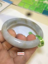 Load image into Gallery viewer, 57.8mm Certified Type A 100% Natural light green/brown Jadeite Jade bangle Z81-5732
