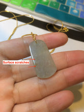 Load image into Gallery viewer, 100% natural icy watery light green/clear jadeite jade safe and sound couple pendant pair E34