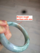 Load image into Gallery viewer, 56.6mm Certified type A 100% Natural sunny green purple Jadeite Jade bangle N95-0465