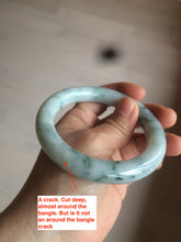 Load image into Gallery viewer, 56.5mm Certified 100% natural Type A light green/yellow with green flying flowers round cut jadeite jade bangle AS65-1634
