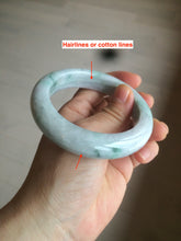 Load image into Gallery viewer, 56.5mm certified Type A 100% Natural green/white chubby Jadeite Jade bangle AF1-4612