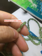 Load image into Gallery viewer, 100% natural green/white Icy watery type A jadeite jade olive+ancient Chinese coin/four-leaf clover bead bracelet AS32