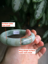 Load image into Gallery viewer, 58mm certified type A 100% Natural green/white jadeite jade bangle R87-1528