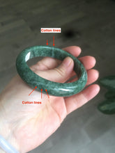 Load image into Gallery viewer, 56.5mm Certified Type A 100% Natural spinach green Jadeite Jade bangle M44-0710