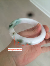 Load image into Gallery viewer, 61.4mm Certified Type A 100% Natural green/white Jadeite Jade bangle AT4-0656