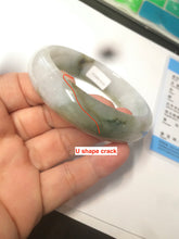 Load image into Gallery viewer, 57.6mm certified type A 100% Natural brown/balck/white jadeite jade bangle C72-4152