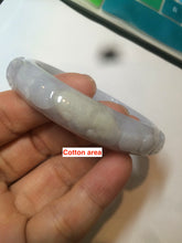 Load image into Gallery viewer, 51mm Certified Type A 100% Natural light purple white vintage style Jadeite Jade oval bangle AM38-0157