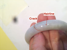 Load image into Gallery viewer, 57mm certified 100% natural Type A white/ very light purple/green jadeite jade bangle W60-5929