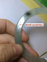 Load image into Gallery viewer, 54.9mm certified Type A 100% Natural icy green/white super thin Jadeite bangle Q33-0414