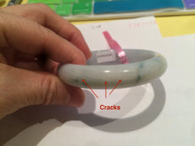 Load image into Gallery viewer, 56mm Type A 100% Natural green/white Jadeite Jade bangle Z15