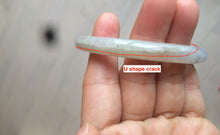 Load image into Gallery viewer, 57.3mm certified Type A 100% Natural black/white/purple (乌鸡翡翠) round cut Jadeite Jade bangle AK17-2610