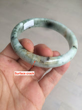 Load image into Gallery viewer, 60.8mm Certified Type A 100% Natural green yellow small flowers Jadeite Jade bangle AQ35-9157
