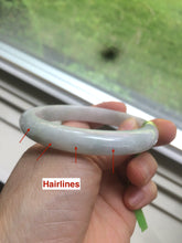 Load image into Gallery viewer, 57.7mm Type A 100% Natural green/white jadeite jade bangle Q30-5744
