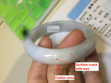 Load image into Gallery viewer, 53.5mm 100% natural Type A green/white jadeite jade bangle R76-5678