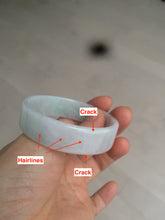 Load image into Gallery viewer, 52mm Certified Type A 100% Natural green/white square Jadeite Jade bangle AT55-8061