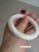 Load image into Gallery viewer, 55mm Certified 100% Natural white nephrite Jade bangle HT18-7872