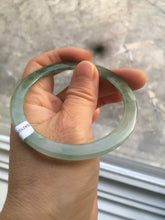 Load image into Gallery viewer, 55.5mm certified Type A 100% Natural icy green super thin Jadeite bangle R56-8420