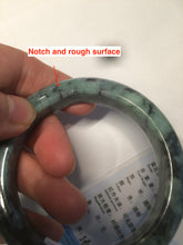Load image into Gallery viewer, 55.5mm Certified 100% Natural type A dark green/green Jadeite Jade bangle AB68-9800