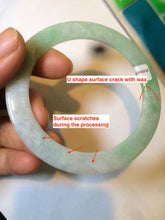 Load image into Gallery viewer, 53.7mm certificated Type A 100% Natural sunny green Jadeite Jade bangle A82-4958