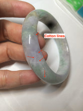 Load image into Gallery viewer, 55.7mm certified 100% natural Type A sunny green/white/purple jadeite jade bangle C61-00514