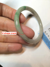 Load image into Gallery viewer, 48mm certified Type A 100% Natural sunny green/dark green/gray/black round cut Jadeite Jade bangle am64-6622