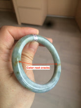 Load image into Gallery viewer, 50.7mm Certified Type A 100% Natural green/blue/yellow snowy Jadeite Jade bangle AJ37-5271