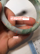 Load image into Gallery viewer, 58.5mm Certified Type A 100% Natural light green/purple jadeite jade bangle U128-9906