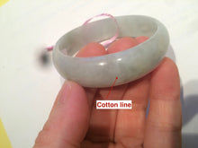 Load image into Gallery viewer, 52mm Certified Type A 100% Natural light green/white oval Jadeite Jade bangle Z42-2349